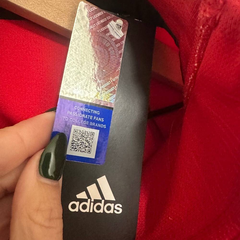 Adidas x NC State | NWT Woman's Wolfpack Red Tuffy Logo Quarter Zip Pullover, L - Picture 7 of 10